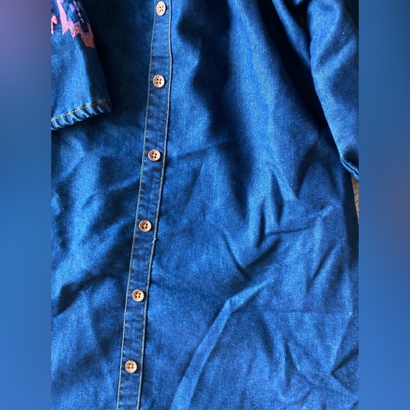 Limited Too Denim Dress with Pink Embroidery size 8 - Picture 7 of 7